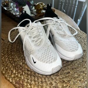 Nike White and Black Running Sneakers Nike air max 270s